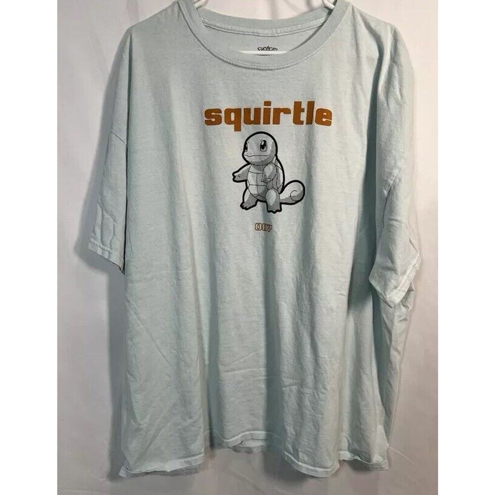 Pokemon Blue Squirtle Graphic T Shirt Blastoise Wartortle Gamer Shirt 2XL